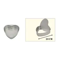 GENERICO - Molde corazón desmontable aluminio 19cm