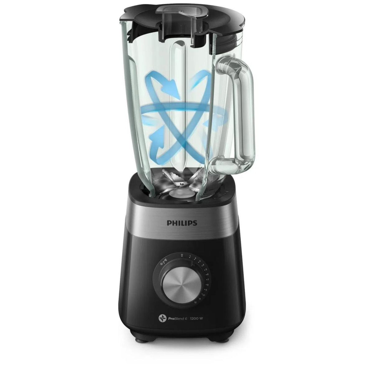 PHILIPS - Licuadora Electrica Vaso Vidrio 2L 1200W Negro HR224290