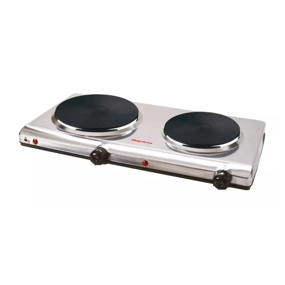 MAGEFESA - Cocina Encimera Electrica 2 Platos 2500W Dinamic Inox Duo