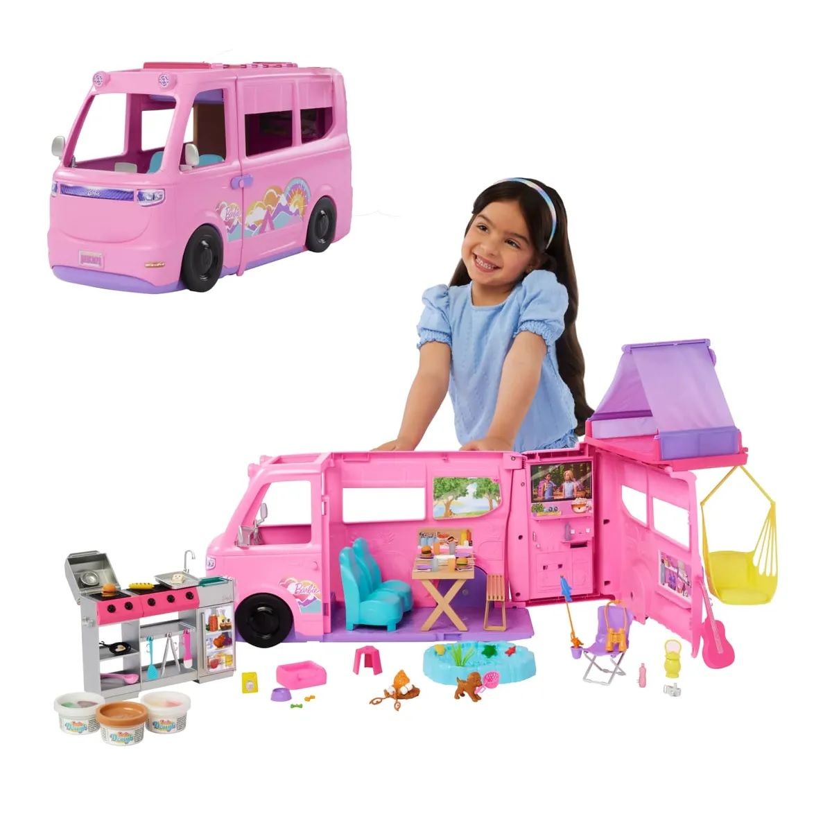 BARBIE - Camper de los sueños Barbie con 60 accesorios HRJ78