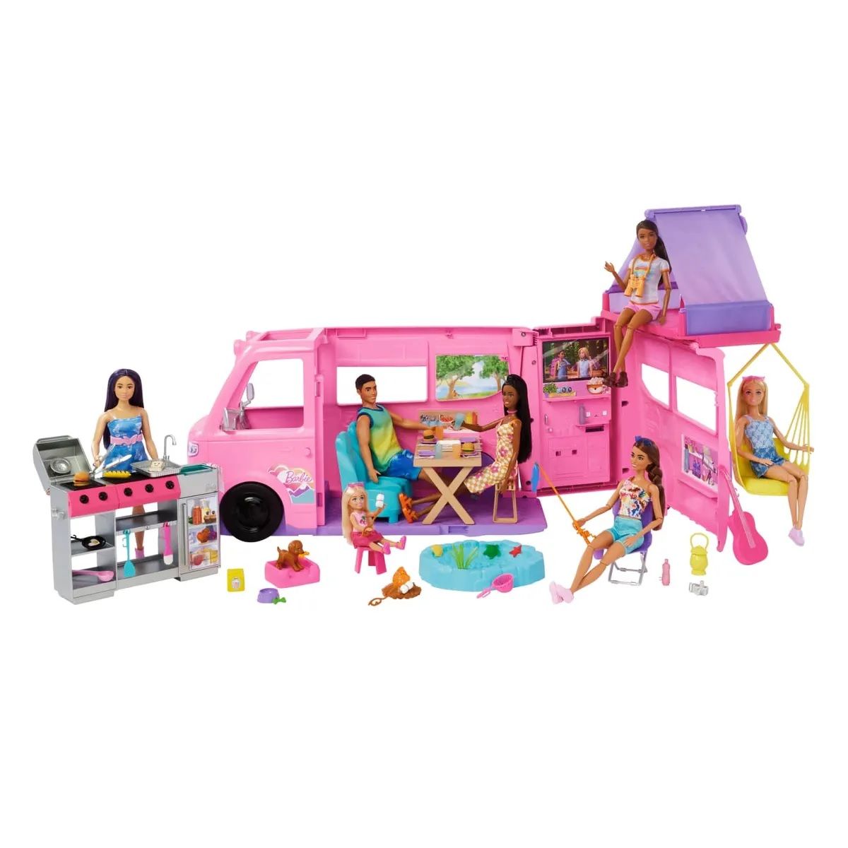 BARBIE - Camper de los sueños Barbie con 60 accesorios HRJ78