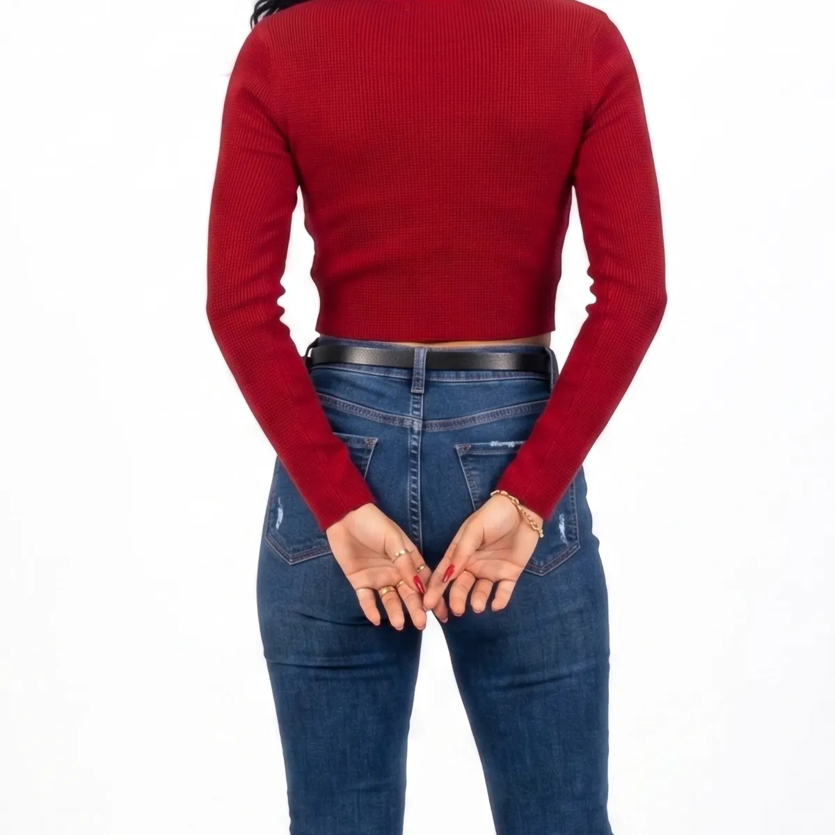 HIPSY SWIMWEAR - Top invierno Crop ribbed colores spandex