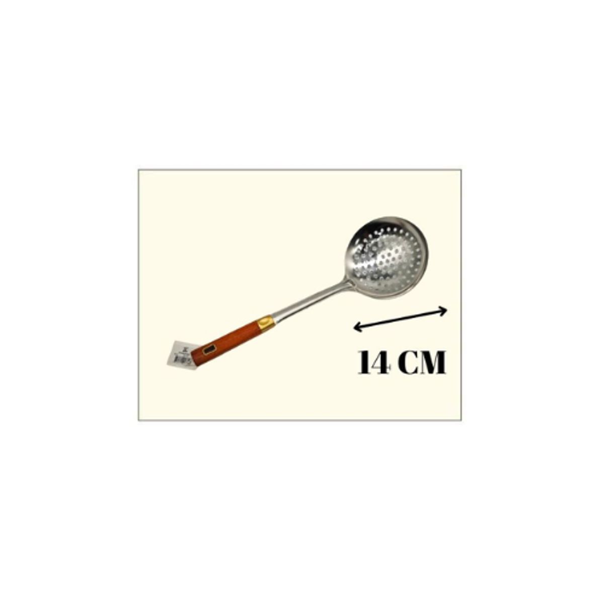 GENERICO - Cucharon Colador Madera 14 cm 12 Unid
