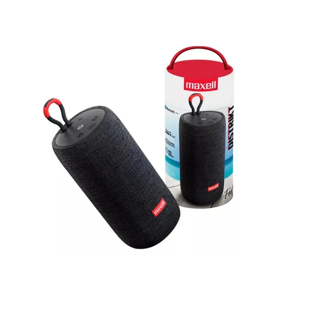 MAXELL - Parlante Bluetooth Maxell Portátil Modelo BT-DISTRIKT Negro