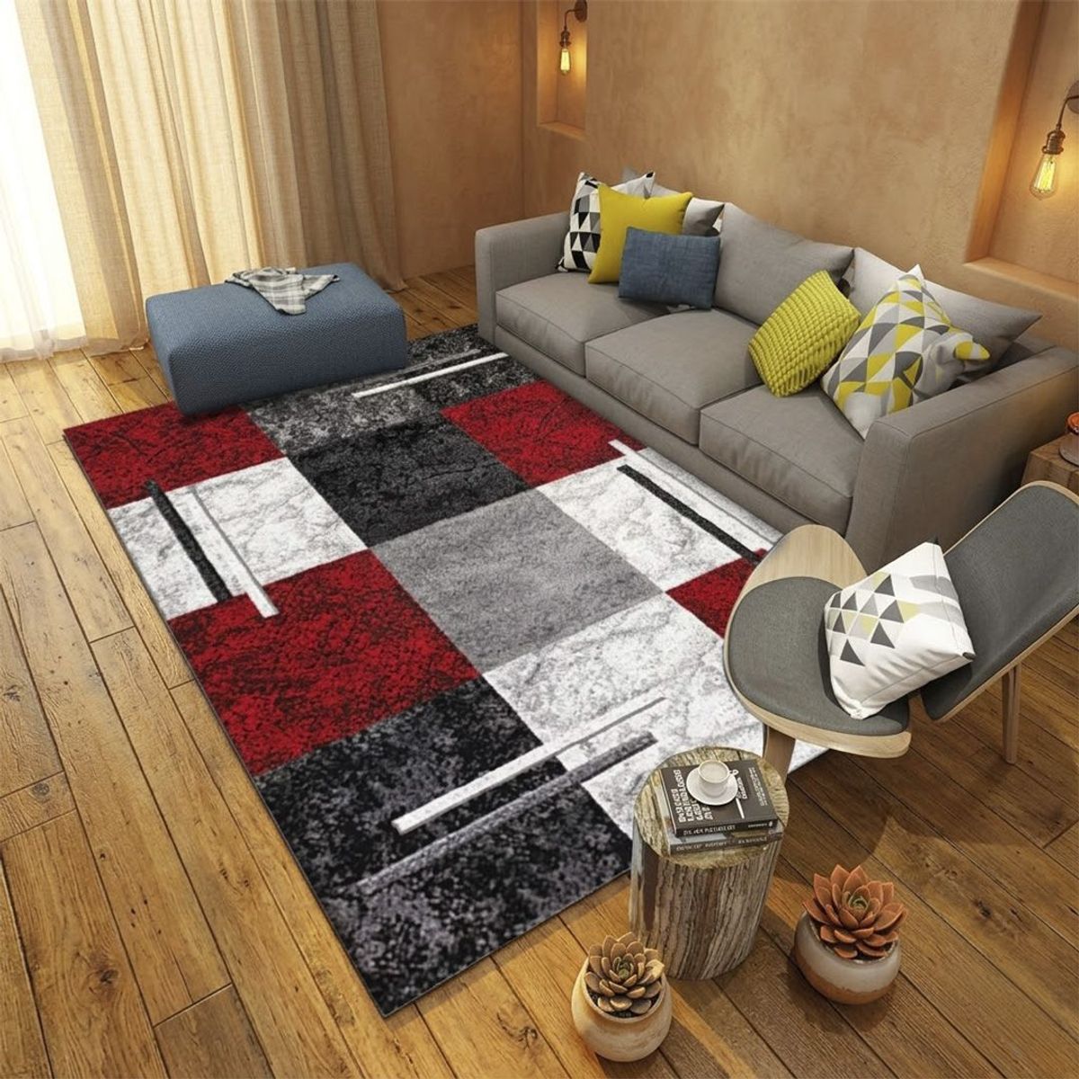 GENERICO - Alfombra Con Diseño  3D Lisas 200 X240  18