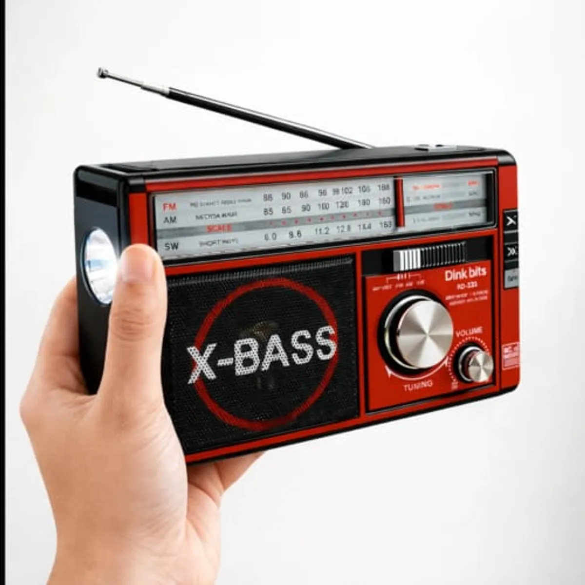 MOVI - Radio AM FM, Con Panel Solar, Linterna, a Pilas y Recargable