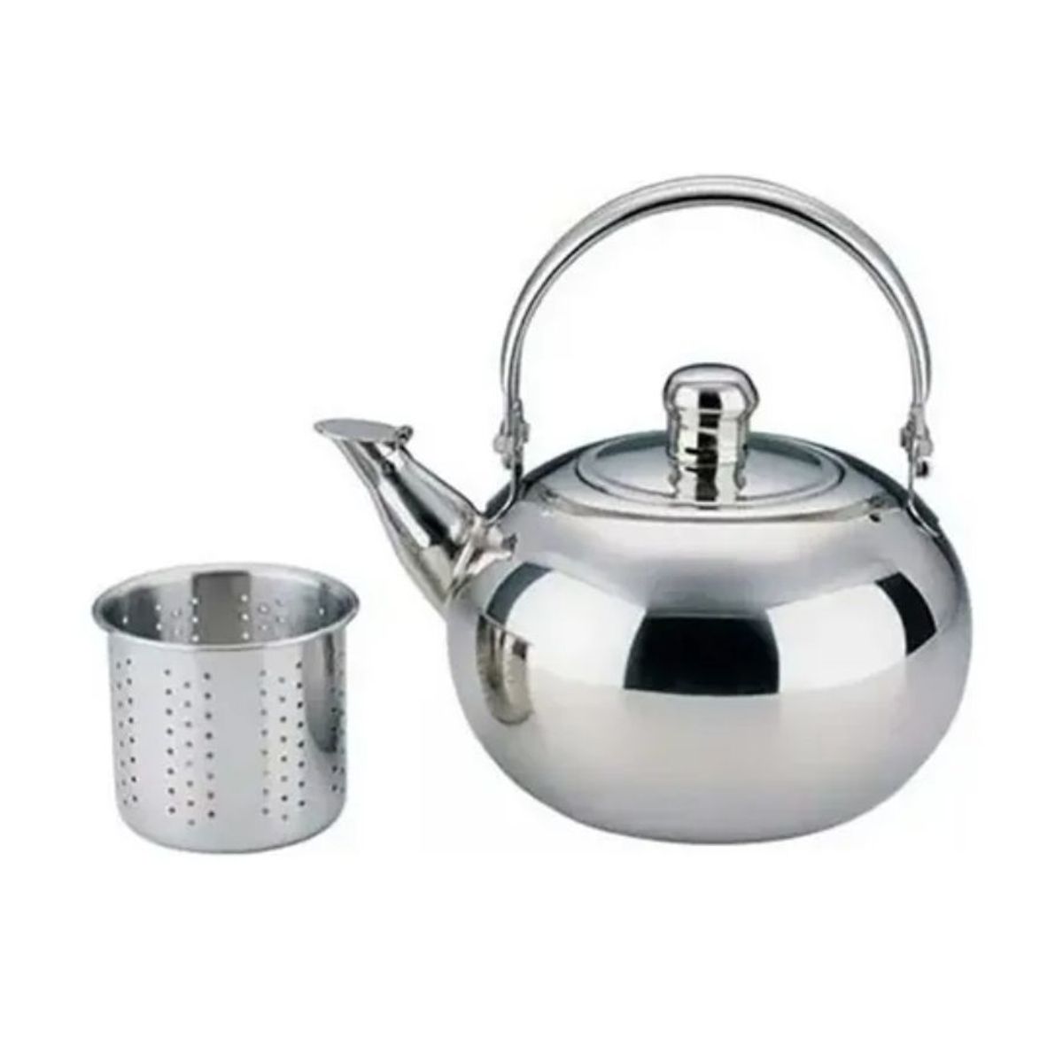 GENERICO - Tetera Con Colador De Acero Inoxidable 14 cm