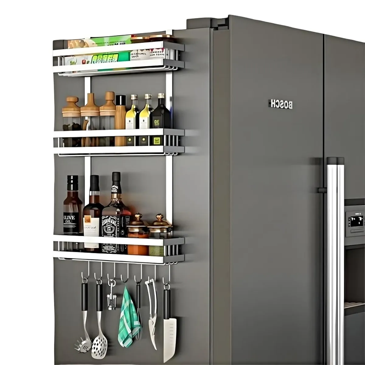 GENERICO - ORGANIZADOR DE COCINA MULTIFUNCIONAL PARA REFRIGERADOR O MUEBLES