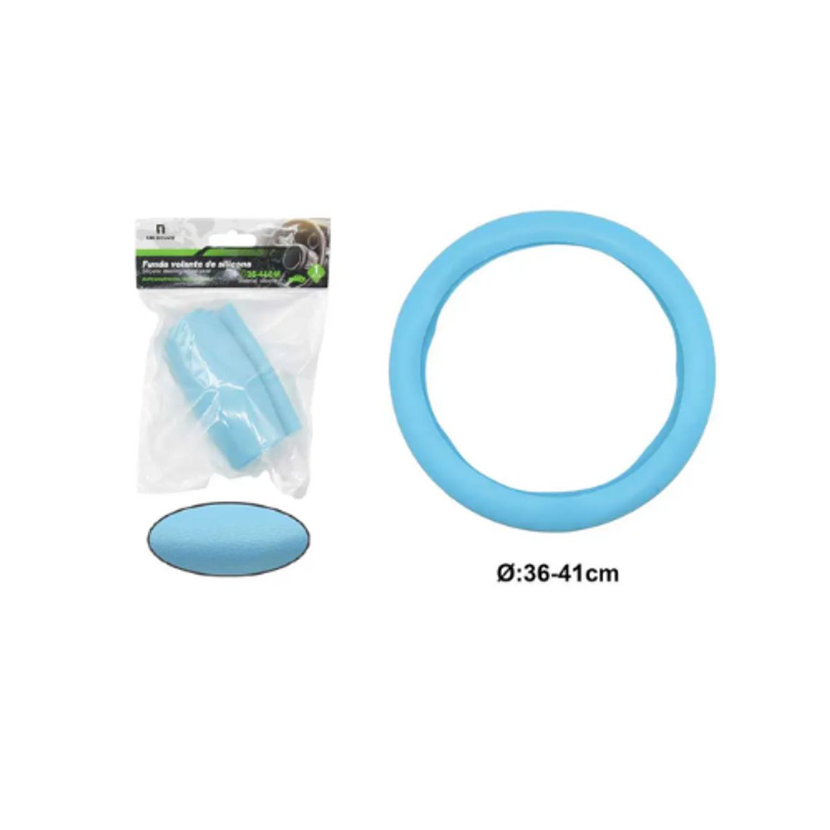 GENERICO - FUNDA PARA VOLANTE DE SILICONA UNIVERSAL ANTIDESLIZANTE Y LAVABLE 36-41CM