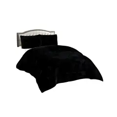 GENERICO - CUBRECAMA CHIPORRO PELUDO PLAZA Y MEDIA NEGRO 180X230