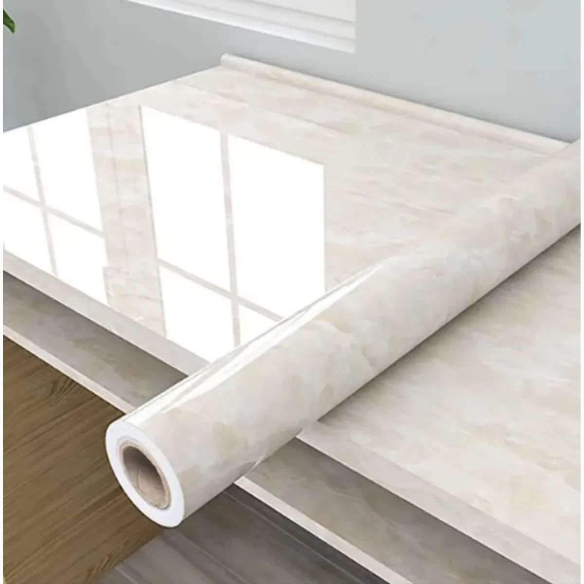 GENERICO - Papel Tapiz Adhesivo Mármol Impermeable 10 Metros Beige Beige