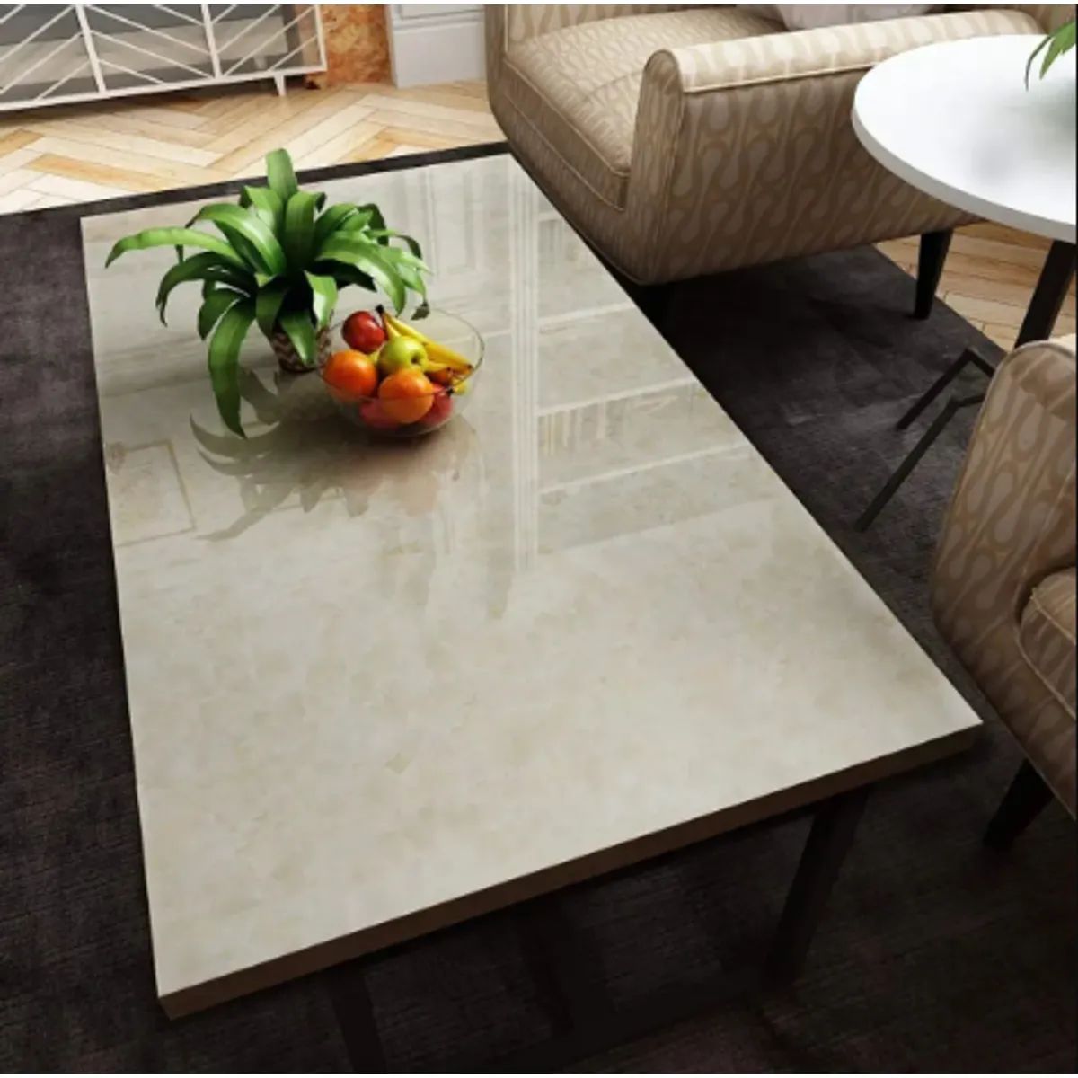 GENERICO - Papel Tapiz Adhesivo Mármol Impermeable 10 Metros Beige Beige