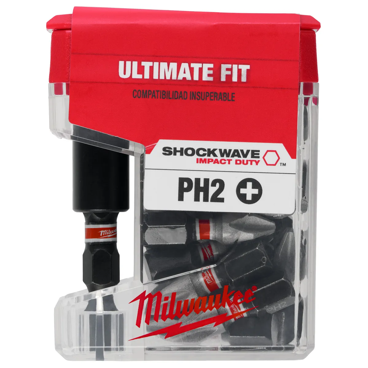 MILWAUKEE - Set De 25 Puntas + Adaptador De Impacto Milwaukee Ph2 X 25mm