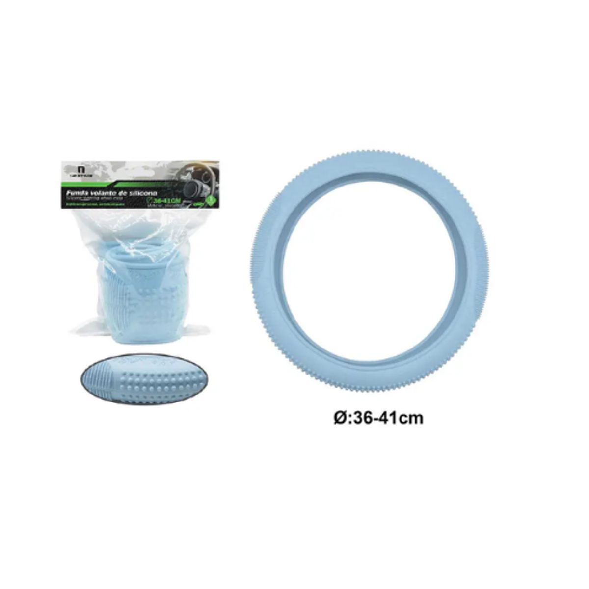 GENERICO - FUNDA PARA VOLANTE DE SILICONA UNIVERSAL ANTIDESLIZANTE Y LAVABLE 36-41CM