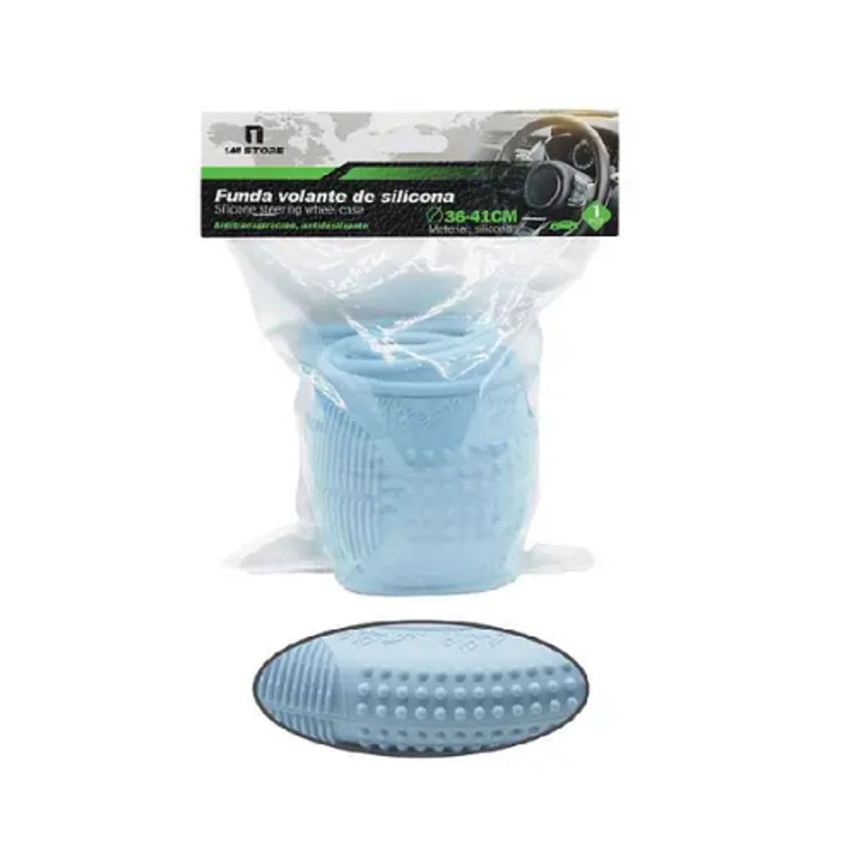 GENERICO - FUNDA PARA VOLANTE DE SILICONA UNIVERSAL ANTIDESLIZANTE Y LAVABLE 36-41CM