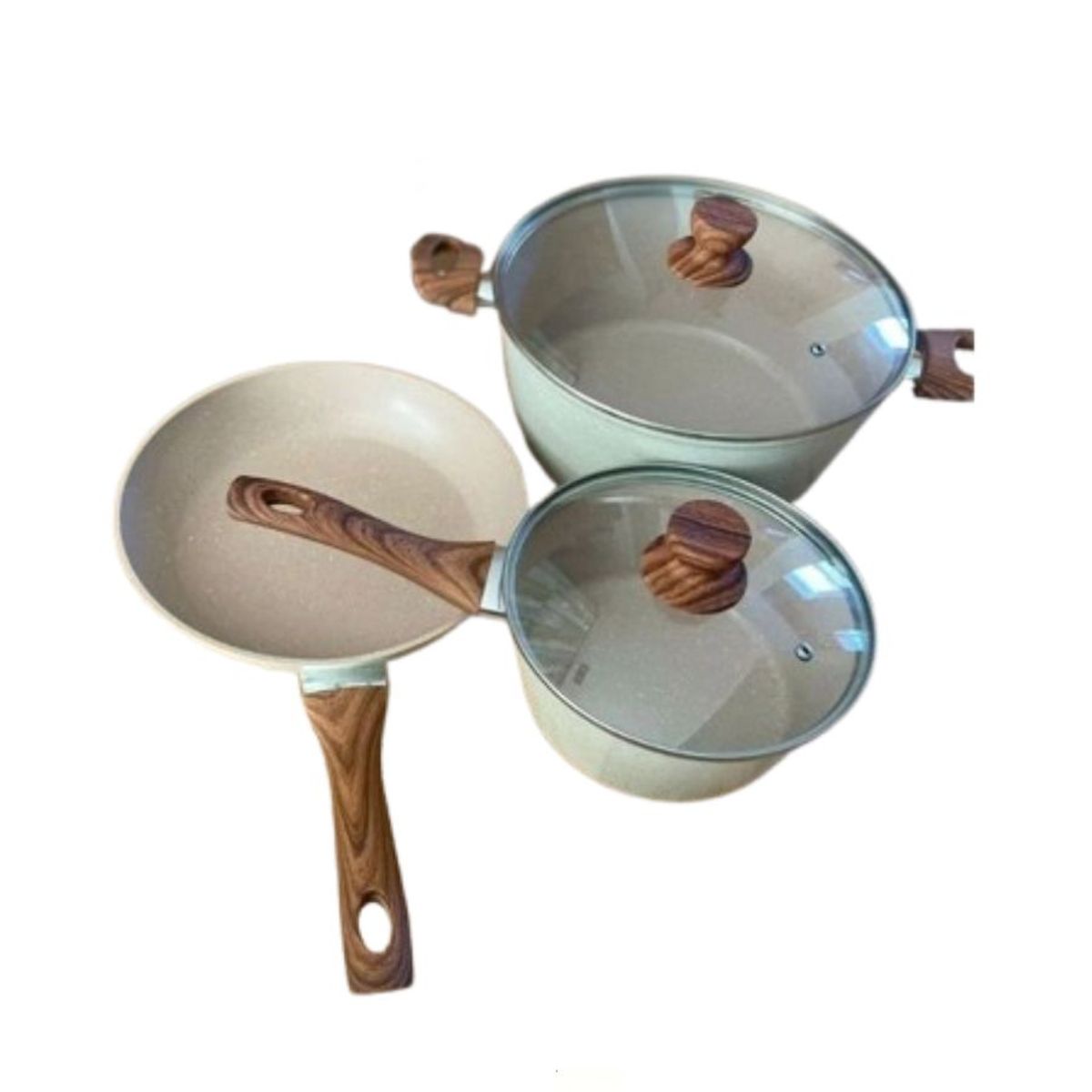GENERICO - Juego Set De Olla 3 Piezas Antiadherente