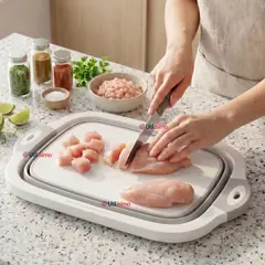 LINE - Tabla De Picar Plegable 3 En 1 Drenaje Multiuso Cocina Silicona