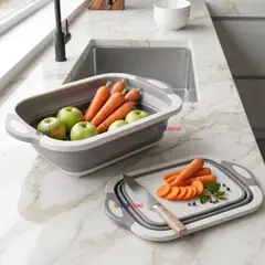 LINE - Tabla De Picar Plegable 3 En 1 Drenaje Multiuso Cocina Silicona