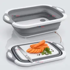 LINE - Tabla De Picar Plegable 3 En 1 Drenaje Multiuso Cocina Silicona