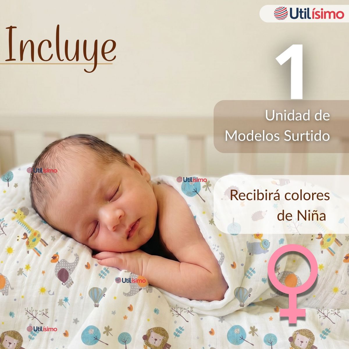 JUMP KIDS - Manta Muselina 70x 70 CM Bebé Niña Multiuso 100% Algodón Colores Surtidos