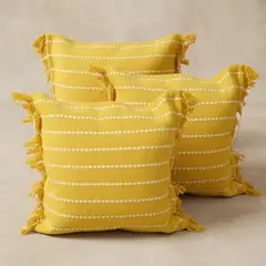 ARMONIA - Pack 3 Fundas gruesas CROCHE FLECOS AMARILLO Modelo 752 Premium Práctico Elegante