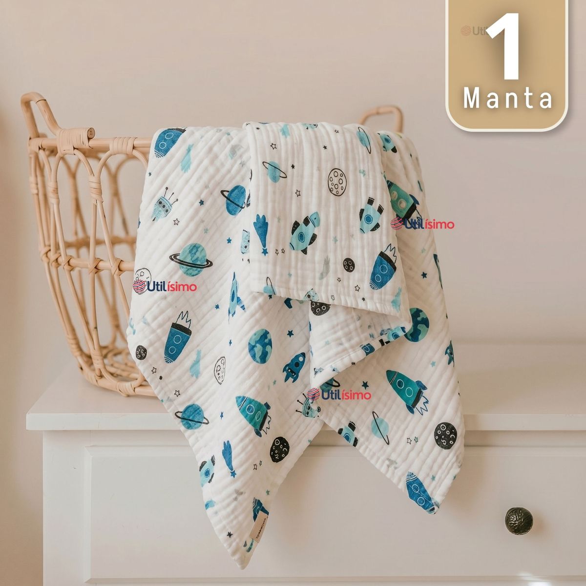 JUMP KIDS - Manta Muselina 70x 70 CM Bebé Niño Multiuso 100% Algodón Colores Surtidos
