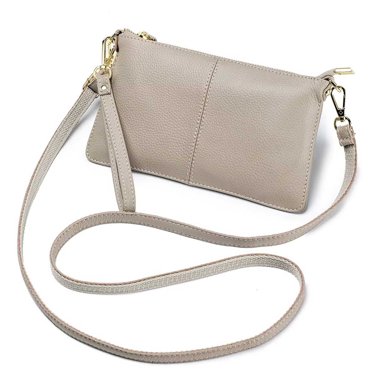 ITERLEVE - Cartera Bandolera Para Mujer De Cuero Pequeña Rectangular