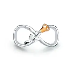 TODOJOYAS - Charm Dije Plata 925 Infinito con Rosa