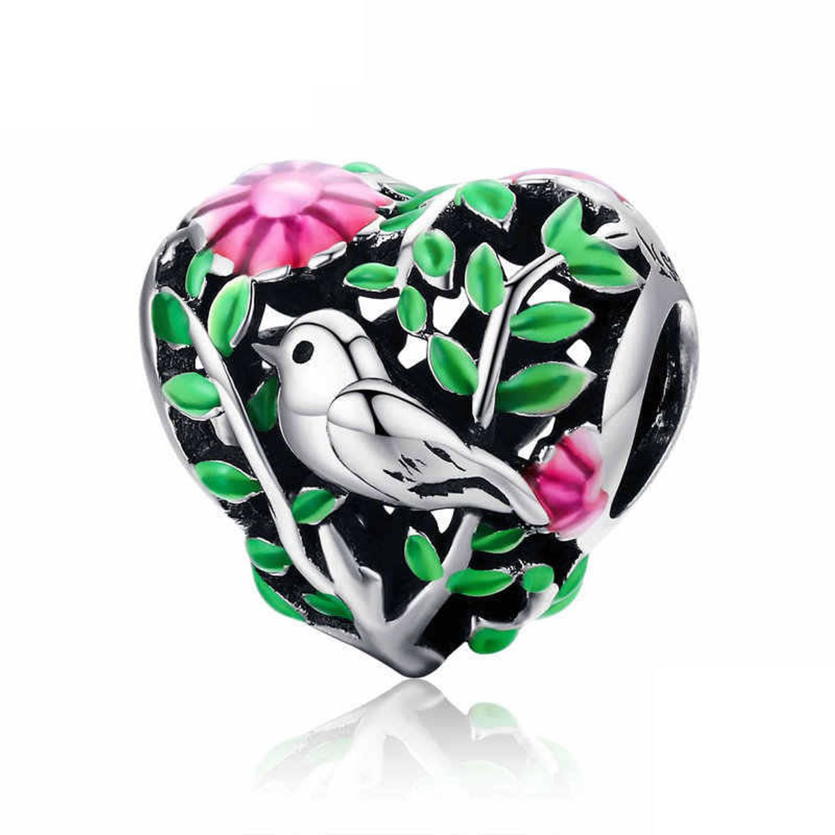 TODOJOYAS - Charm Dije Plata 925 Corazon Colibri