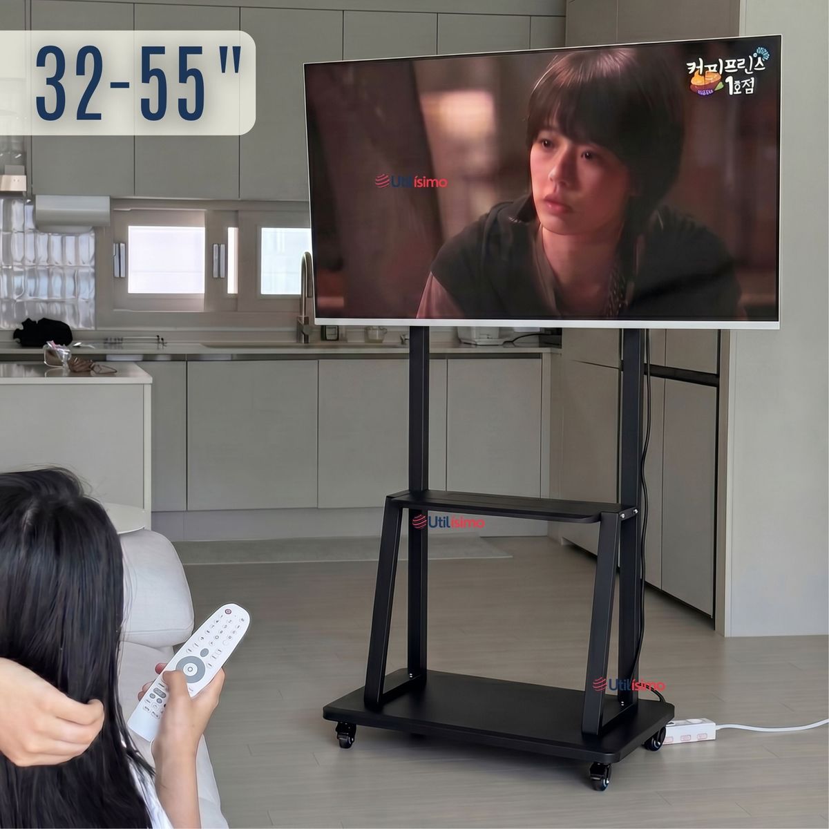 LINE - Soporte Base TV Móvil Con Ruedas 32 a 55 pulgadas  55kg Soporte Portátil 32¨40¨42¨ 43¨ 49¨ 50¨ 55¨