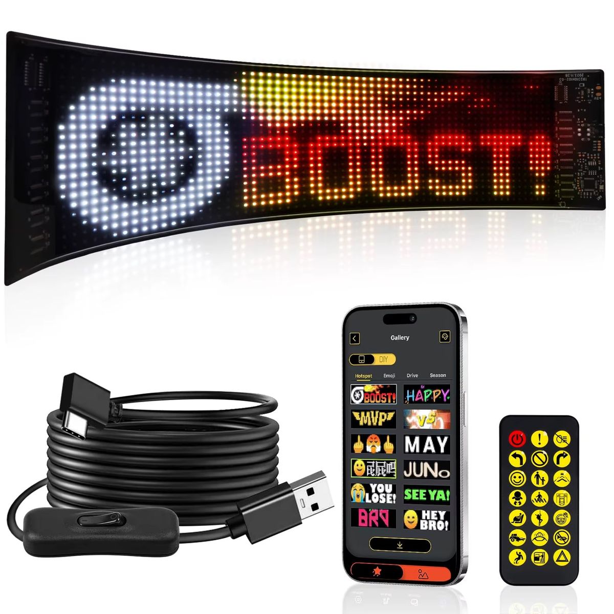 GENERICO - Letrero Led Flexible Programable Para Auto O Camión