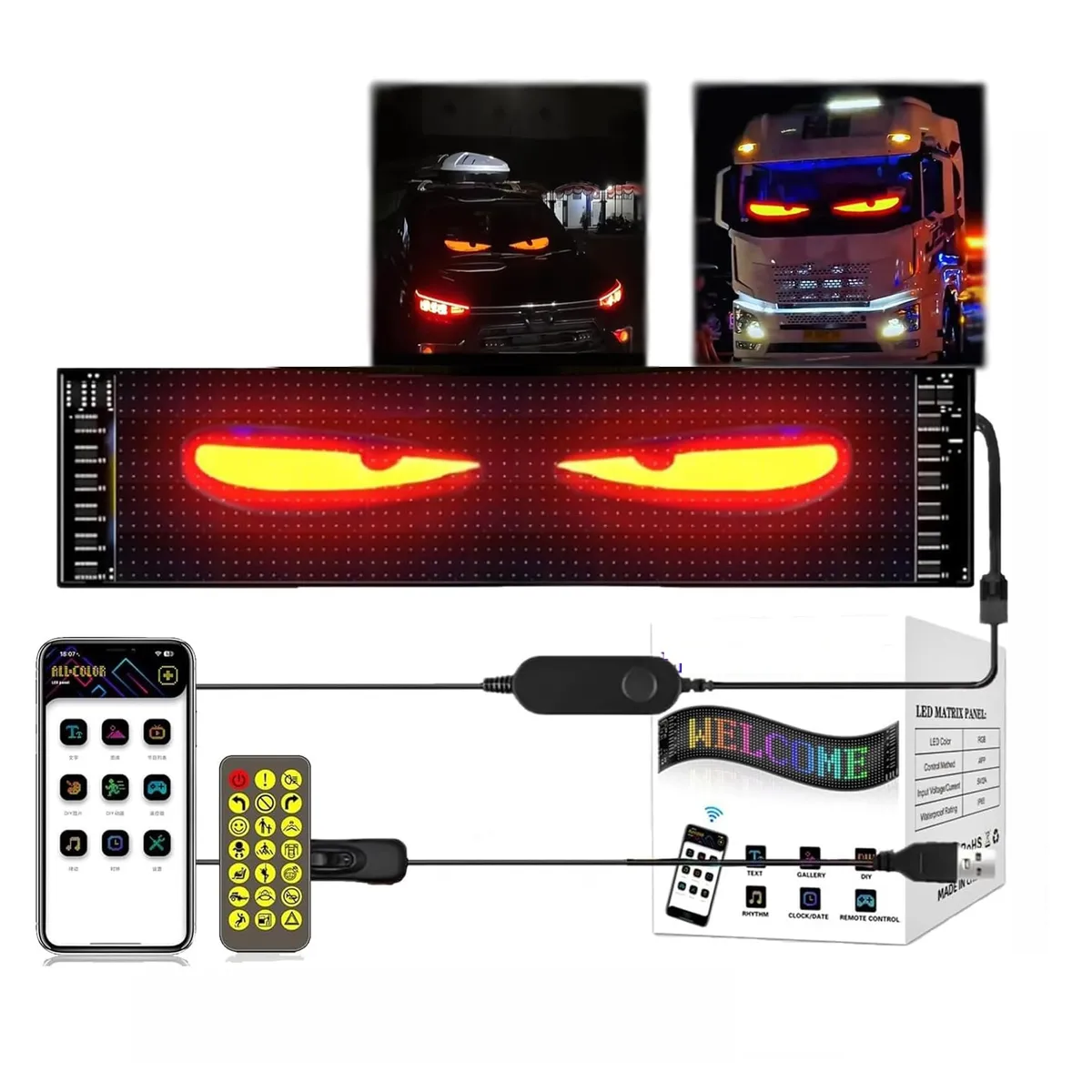 GENERICO - Letrero Led Flexible Programable Para Auto O Camión