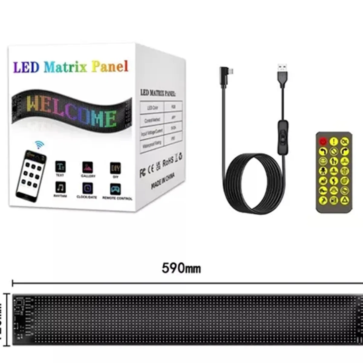 GENERICO - Letrero Led Flexible Programable Para Auto O Camión