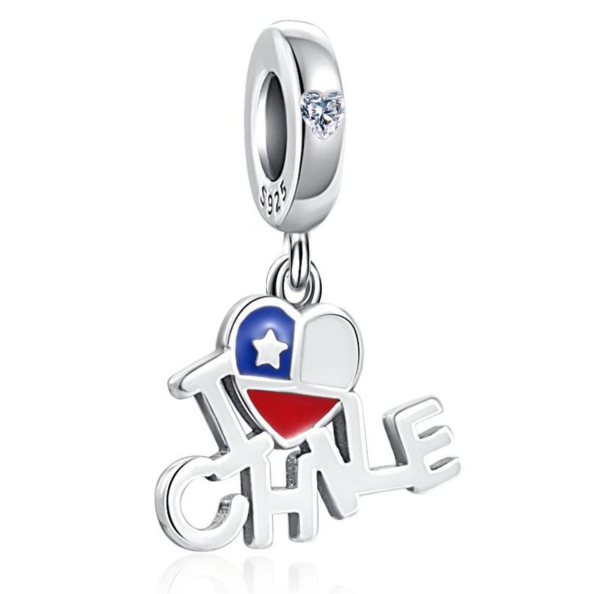 TODOJOYAS - Charm Dije Plata 925 Amo a Chile