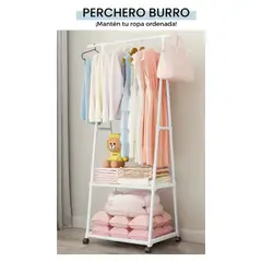 GENERICO - Perchero Organizador Colgador de Ropa con Ruedas Triangular