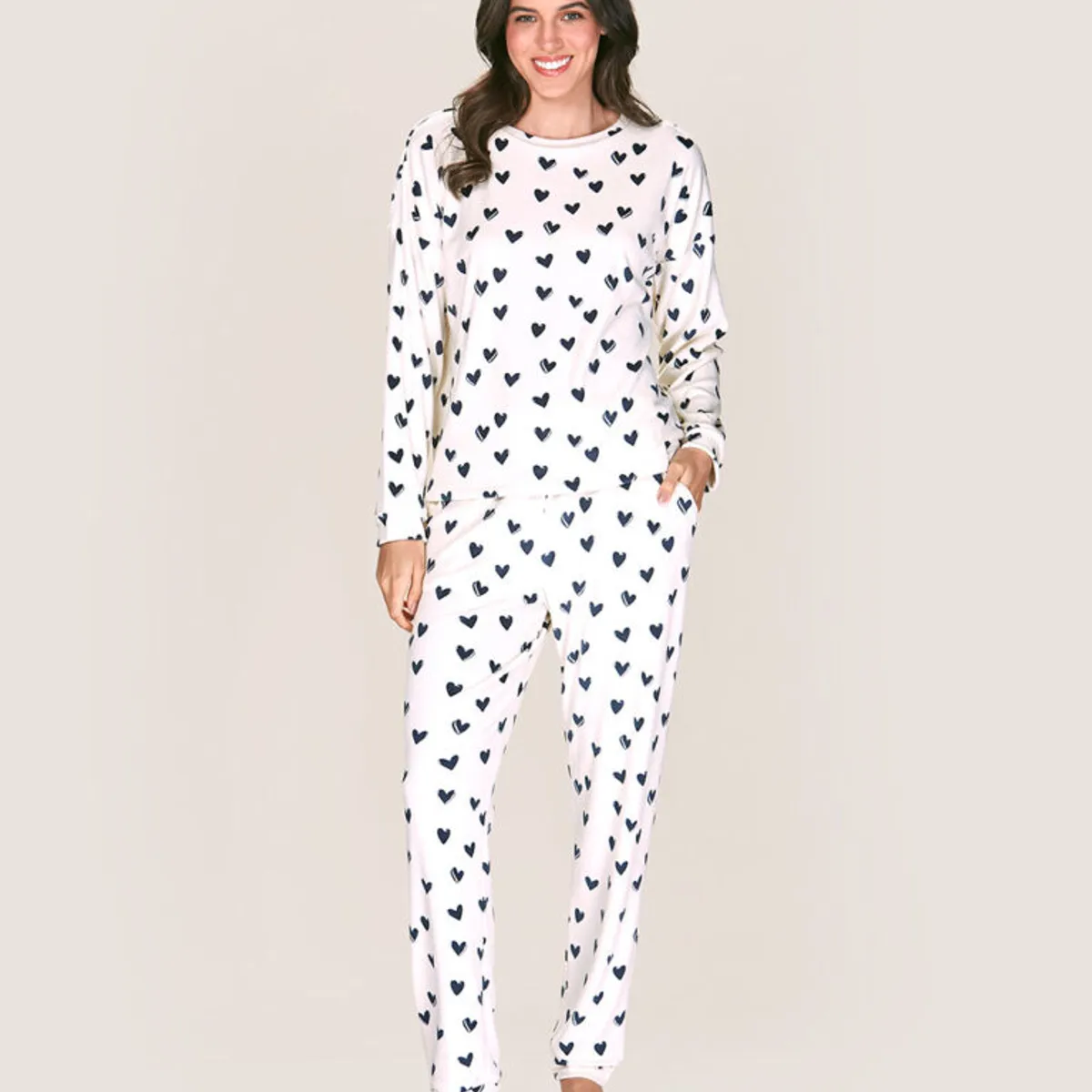 LADY GENNY - PIJAMA SOFT FANTASIA CON DISEÑO CORAZONES