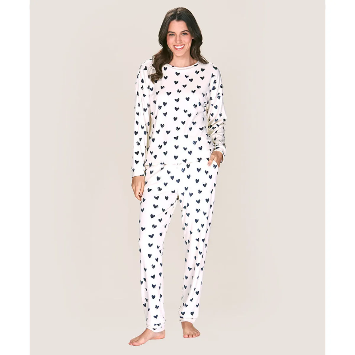 LADY GENNY - PIJAMA SOFT FANTASIA CON DISEÑO CORAZONES