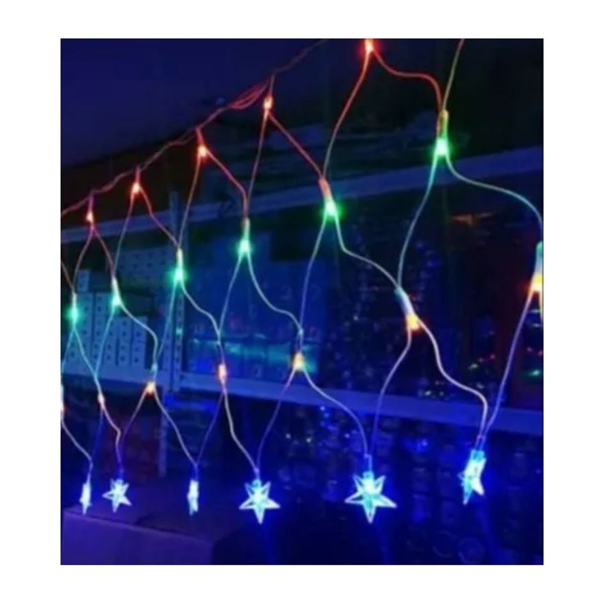 GENERICO - Malla Estrella Cascada De Luces Solares 100 LED Multicolor 3m