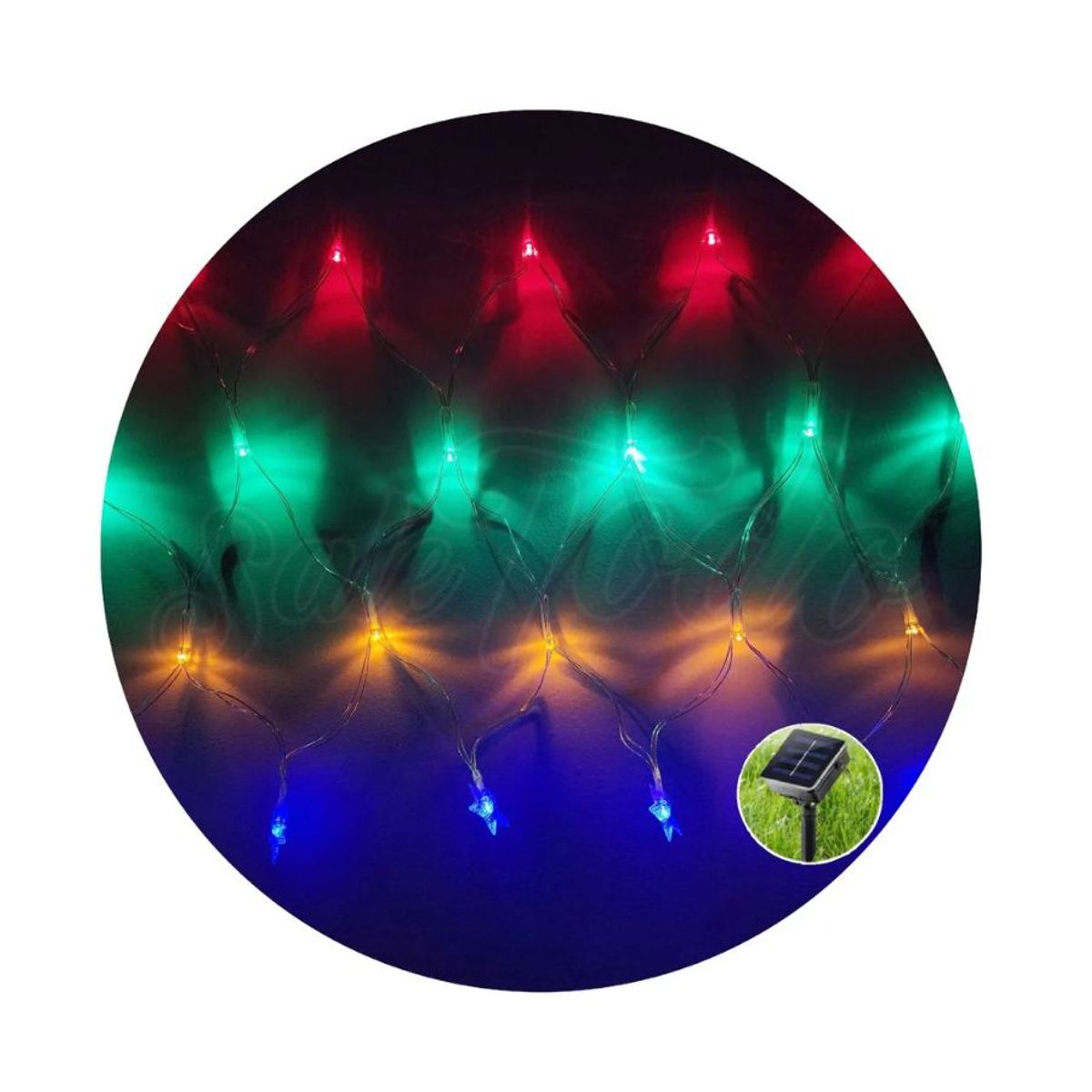 GENERICO - Malla Estrella Cascada De Luces Solares 100 LED Multicolor 3m