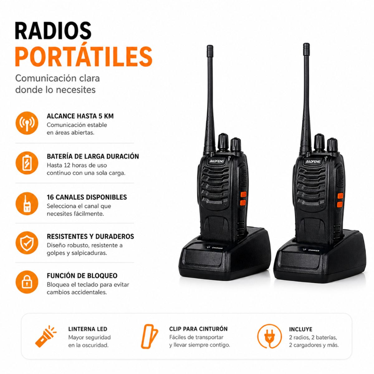 TASBEL - pack duo Walkie-talkie Baofeng BF-888S  2 radios negros