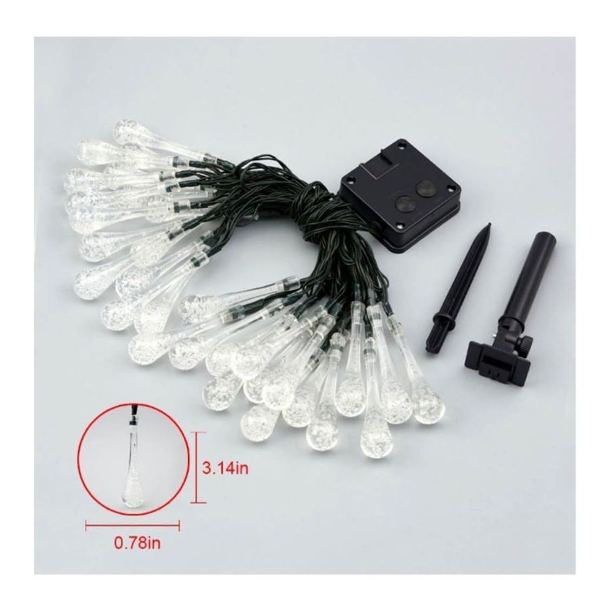 GENERICO - Luces Solares De Gotas 20 LED Amarillas De 4 Metros