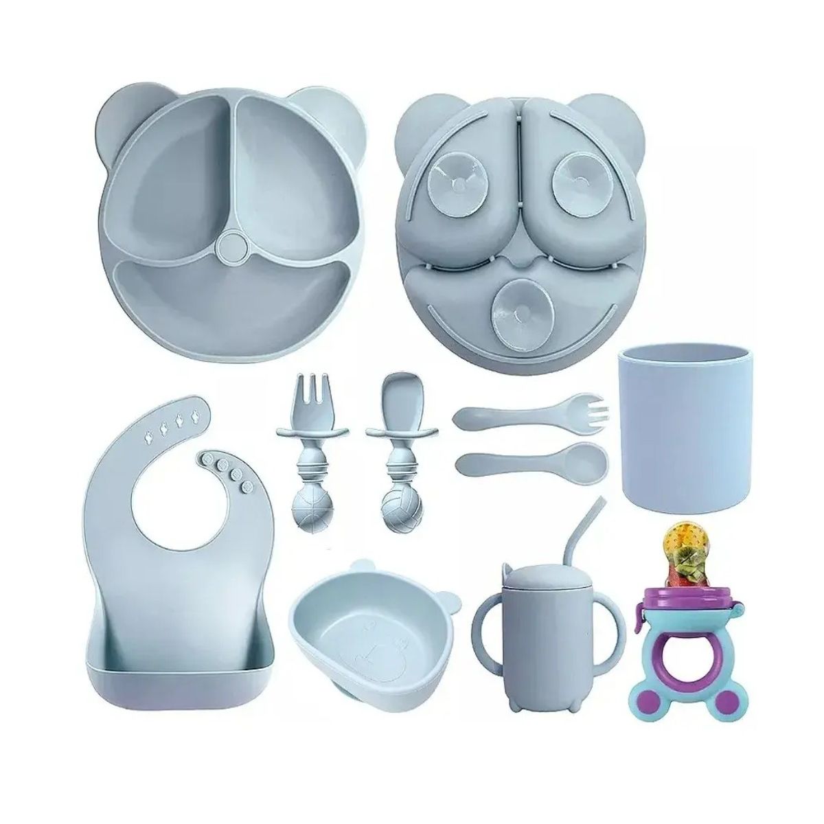 GENERICO - Set De Alimentación Silicona Dividida Con Ventosa Bebés 10pz Labg