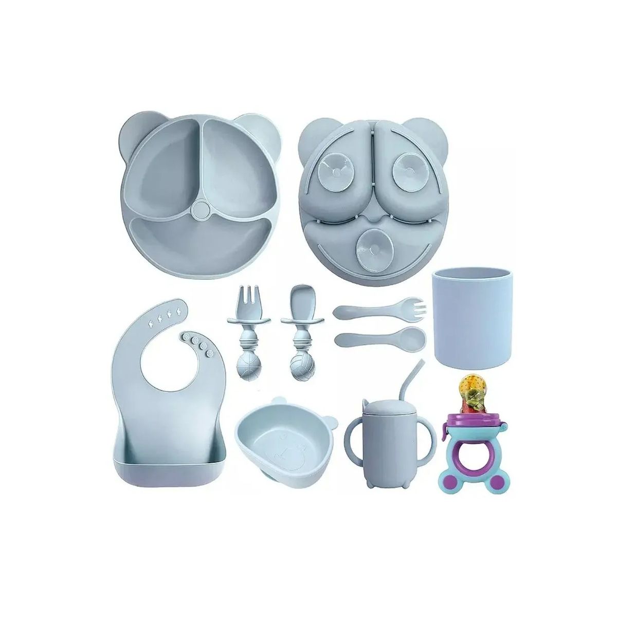 GENERICO - Set De Alimentación Silicona Dividida Con Ventosa Bebés 10pz Labg