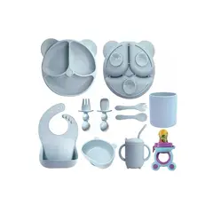 GENERICO - Set De Alimentación Silicona Dividida Con Ventosa Bebés 10pz Labg