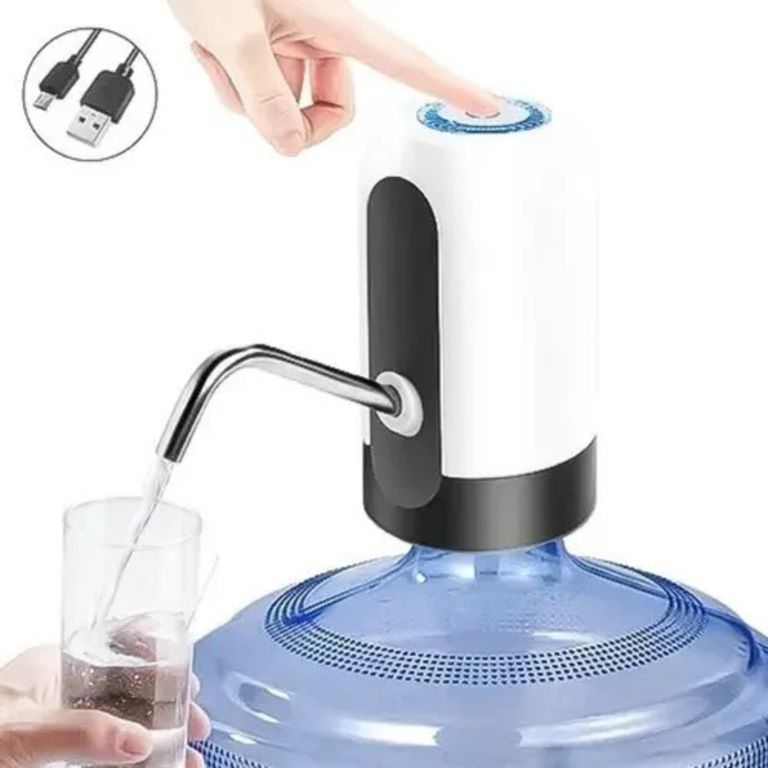 TASBEL Dispensador De Agua Recargable Para Botellones Color Blanco compacto USB
