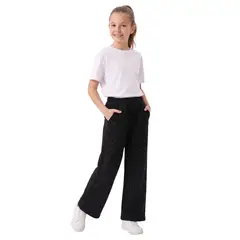 KIBOU - Pantalón Buzo Niña Wide Leg Brillos Algodón Moda Urbana