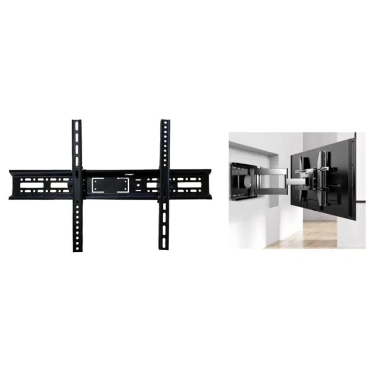 GENERICO - Soporte De Pared Fijo Para TV 32-70 Pulgadas - Acero Reforzado Negro Mate - Carga Máxima 50kg
