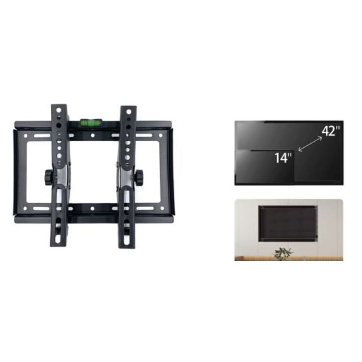 GENERICO Soporte De Pared Fijo Para TV y Monitor 14-41 - Negro - Acero Reforzado - Carga Máxima 25kg