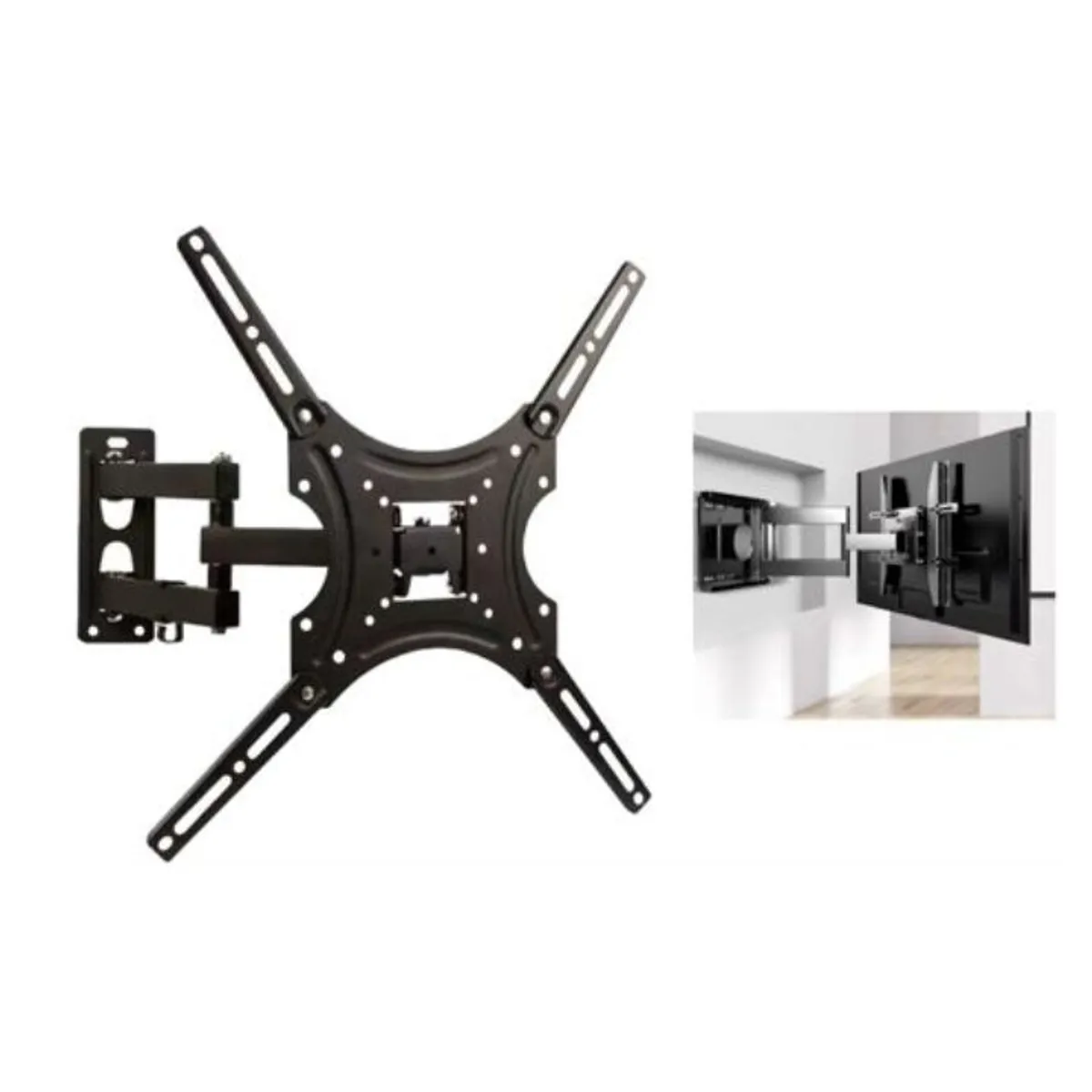 GENERICO - Soporte Articulado De Pared Para TV 32-55 - Negro - Brazo Extensible - Carga Máxima 35kg