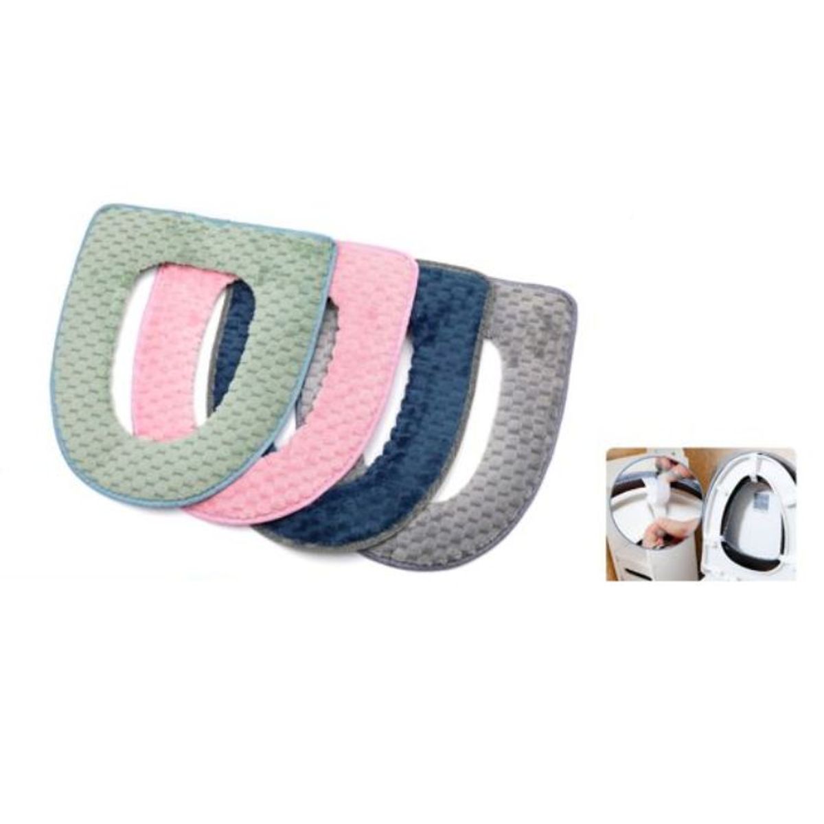 GENERICO - Funda Para Asiento De Inodoro De Felpa Lavable - 1 Unidad - Colores Surtidos - Ajuste Universal Elástico